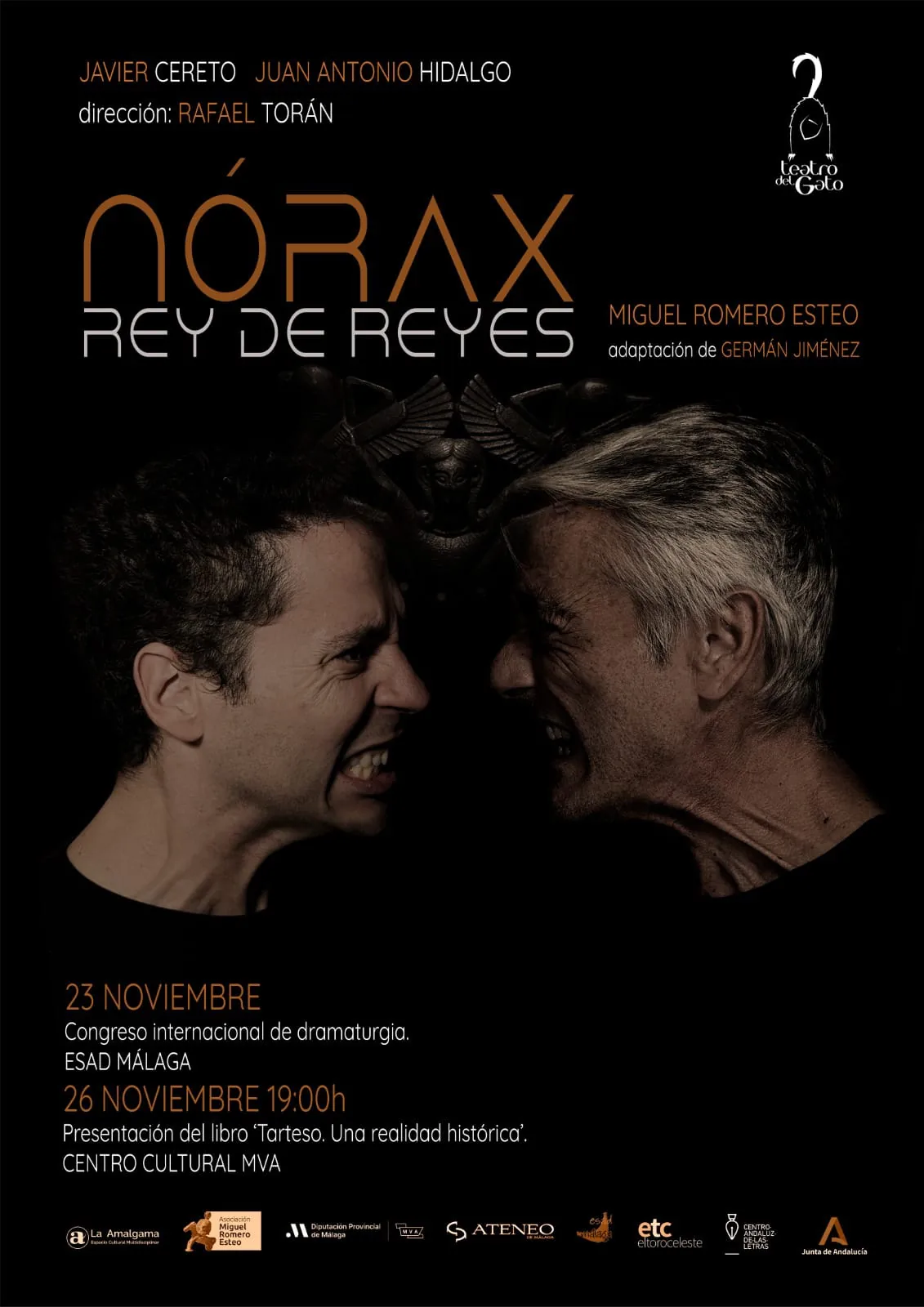 Fragmento de Nórax (2023) — Teatro del Gato Fragmento de Nórax (2023), obra de Miguel Romero Esteo — fotografía de la producción teatral de Teatro del Gato, compañía de teatro contemporáneo en Málaga